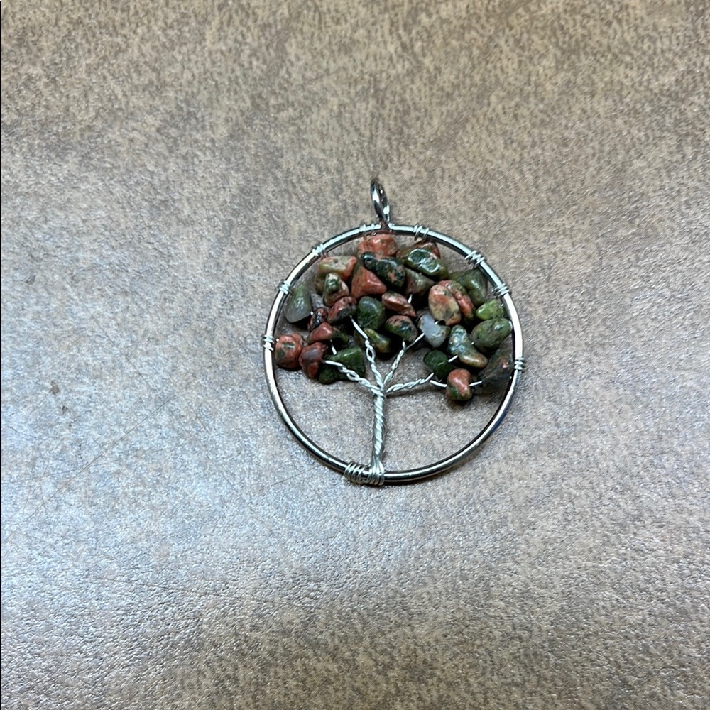 Tree of Life Pendant with Multicolor Stones